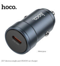 Hoco Z57 Glorious single-port PD30W Car Charger, metal gray