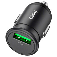 Hoco Z43 18W 3A Mighty Single Port QC3.0 Metal Car Charger 1xUSB, black