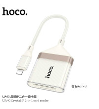 Hoco UA40 Crystal iP Male to SD/TF OTG 2-in1 Card Reader, white