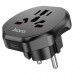 Hoco AC6 Unimpeded universal conversion plug (EU) Black
