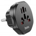 Hoco AC6 Unimpeded universal conversion plug (EU) Black