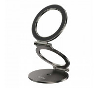 Hoco H102 Whale magnetic ring holder (multi-scene), метал. подставка на стол, grey