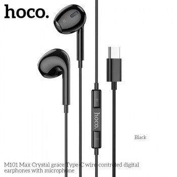 Hoco M101 Max Cristal Grace Type-C Earphones, 1.2m, black