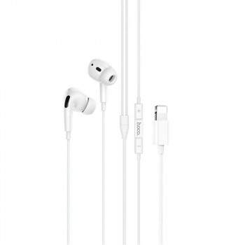 Hoco M111 Pro Primero digital headset iP for Lightning, 1.2m, с lightning разъемом, white