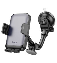 Hoco H27 Rock push-type car holder (center console), на панель и в стекло, black