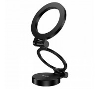 Hoco H98 Rider folding Ring Magnetic Car Holder (center console), магнитный, на панель, black
