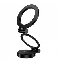 Hoco H98 Rider folding Ring Magnetic Car Holder (center console), магнитный, на панель, black