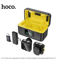Беспроводной микрофон Hoco L17 Dual-mic Magnetic Wireless Microphone iP/Type-C, 5-6h, black