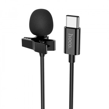 Микрофон петличный Hoco L14 Lavalier Microphone на Type-C, кабель 2м, черный