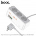 Hoco AC23 Prominent 3-position socket 2C2A EU, PD65W + USB QC3.0 18w, 2500w, 2m, white
