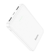 Hoco J93 10000mah Handsome Power Bank, 2USB 2.1A, Type-C input, белый