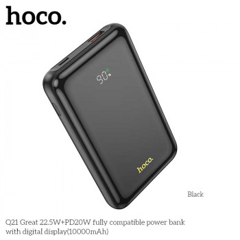 Hoco Q21 Great 22.5W+PD20W 10000mah Power Bank with digital dislay, black