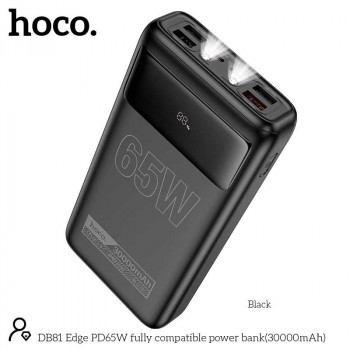 Hoco DB81 30000mah PD65W Edge Power Bank, 4xU+2xC, QC+PD, LED, black