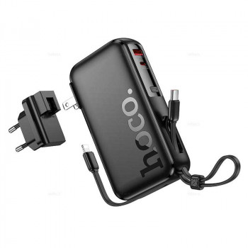 Hoco J131 Spirit 22.5W+PD20W 10000mah Power Bank with C+L cables (US/EU), black