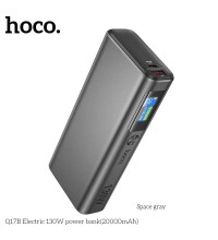 Hoco Q17B Electric 130W 20000mah Power Bank, USB 30w + USB-C 100w + USB-C 60w, LED, black