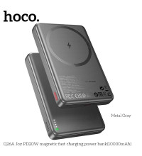 Hoco Q26A Joy PD20W 10000mah Magnetic Power Bank, Qi15W, black