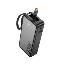 Hoco Q27A Jewel 33W 10000mah Power Bank with cable, SCP22.5w + USB-C 33w, LED digital dislay, black