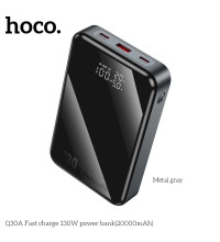 Hoco Q30A Fast Charge 130W 20000mah Power Bank, USB 22.5w + USB-C 100w + USB-C 30w, LED, black 