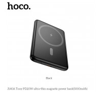 Hoco J140A 5000mah Tony PD20W Magnetic ultra-thin Power Bank, black