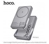 Hoco Q36A Sunlight PD20W 10000mah wireless magnetic power bank, с подставкой, Qi15W, metal grey