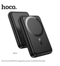 Hoco J141 10000mah Grace PD20W Magnetic ultra-thin Power Bank, black