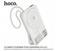 Hoco Q43 Clever dual PD20W 10000mah Power Bank with cable+watch charger+holder, Qi15W, silver