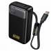 Hoco Q53 Skillful PD65W 12000mah Power Bank with cable, SCP22.5w + USB-C 65w, LED, black