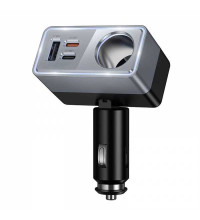 Hoco Z65A Smart Cigarette lighter car charger разветвитель на 1 розетку + 2C1A, PD30W, black