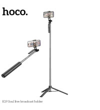 Hoco K19 Soul wireless selfie stick, BT4.0, с треногой, 1.57m, black