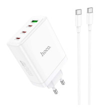 Hoco N31 Leader PD100w four-port (С+C+C+U) Gan charger set, white