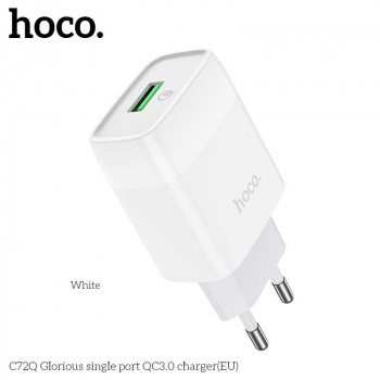 Hoco C72Q Glorious, 1xUSB QC3.0 FCP, white