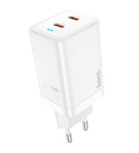 Hoco N23 Starlight PD45w GAN dual port (C+C) charger (EU), white