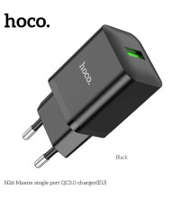 Hoco N26 Maxim Single Port 18W QC3.0 charger, 1USB, black