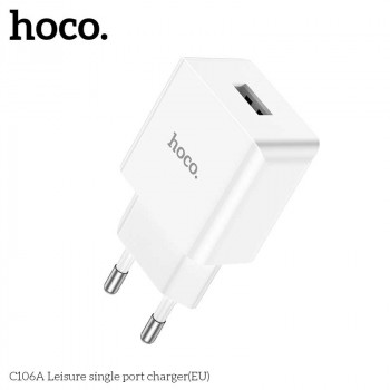 Hoco C106A Star Round 2 USB Charger, 2.4А, 2USB, white