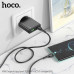 Hoco N38 Delgado dual port PD20w + QC3.0 charger set (EU), with USB-C to iP cable 1m, black