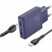 Hoco N45 Biscuit PD30w + QC3.0 charger set (C+U), withh USB-C to USB-C cable 1m, blue