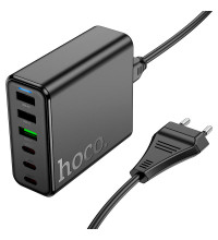 Hoco C133A Earl 6-Port PD75W Gan 3C3A charger EU, 3 USB-A + 3 USB-C, PD45w, black