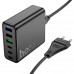 Hoco C133A Earl 6-Port PD75W Gan 3C3A charger EU, 3 USB-A + 3 USB-C, PD45w, black
