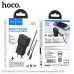 Hoco AC24 Mini PD25W+QC3.0 universal travel charger (C+U) set, C to iP cable, black