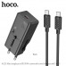 Hoco AC25 Mini single port PD30W universal travel charger set, C to C cable, black