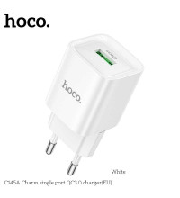 Hoco C145A 1xUSB QC 3.0 FCP, white