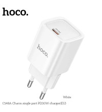 Hoco C148A Charm single port PD30w Charger (EU), white