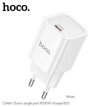 Hoco C148A Charm single port PD30w Charger (EU), white