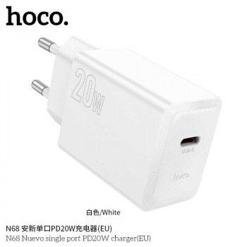 Hoco N68 Nuevo PD20w single port charger (EU), white