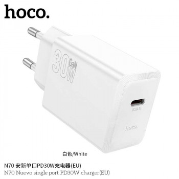 Hoco N70 Nuevo PD30w single port charger (EU), white