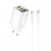 Hoco N49 Glorious PD65w three-port (С+C+U) GAN charger set, with C-C cable 1m, white