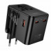 Hoco AC31 Changer 3-port PD25W (2C1A) universal travel charger, black