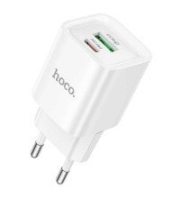 Hoco C147A Charm dual port (1C1U) PD20w Charger (EU) white
