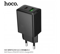 Hoco N69 Nuevo PD20w + QC3.0 dual port charger (EU), black