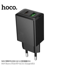 Hoco N69 Nuevo PD20w + QC3.0 dual port charger (EU), black
